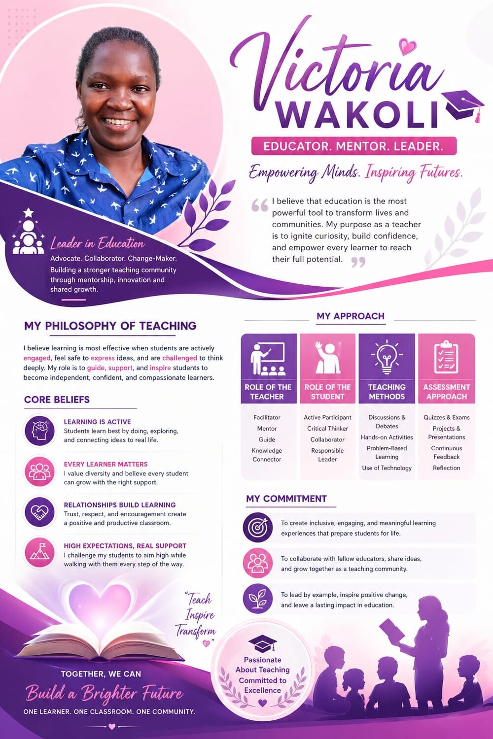 Victoria Wakoli — Educator, Mentor, Leader: teaching philosophy and approach