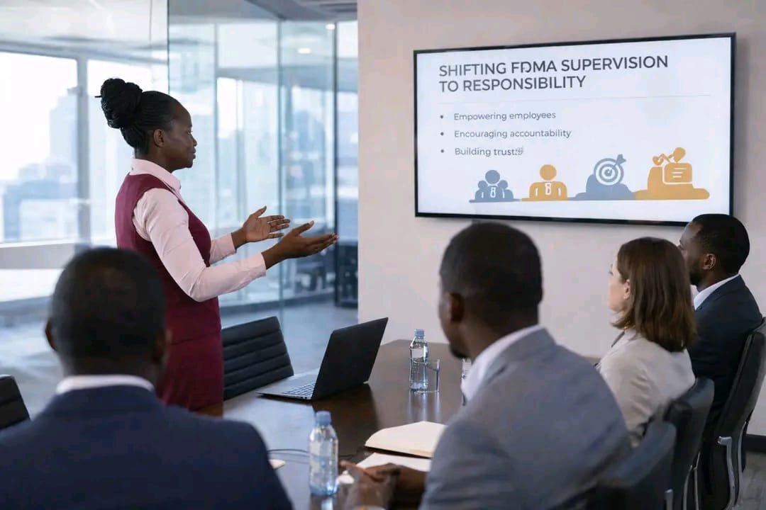 Facilitator presenting to a group in a workshop setting